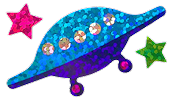 glitter ufo sticker