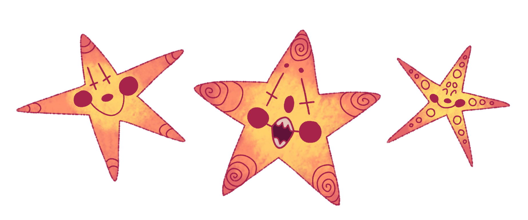 Mischievious jestery yellow star beings