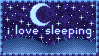 I love sleeping moona and stars stamp