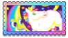 Lisa Frank style moon and unicorn stamp